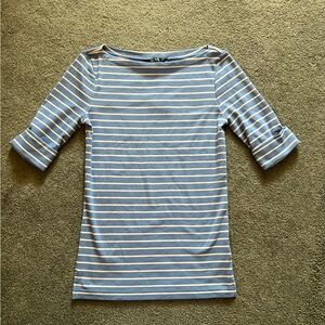 Ralph Lauren Light Blue and White Striped Top - Replikate/ASO Kate Middleton